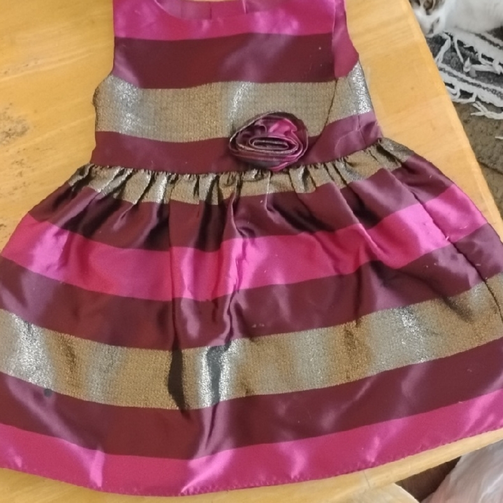 Vibrant Striped Dress with Floral Detail